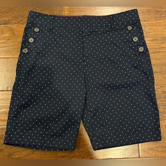 Tommy Hilfiger Dark Blue & White Polka Dot Women's Bermuda Shorts Size 8 - Picture 1 of 10